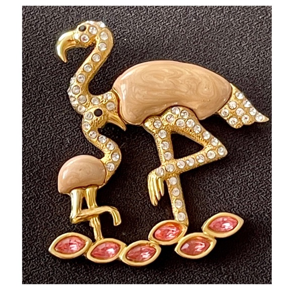 Edgar Berebi Jewelry - VINTAGE LIMITED EDITION EDGER BEREBI FLAMINGO RHINESTONE PIN! RARE